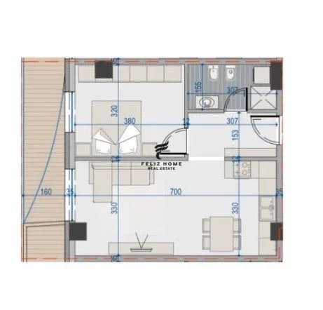 Tirane, shitet apartament 1+1+Ballkon Kati 5, 75 m² 165.000 € (BULEVARDI ZOGU 1)