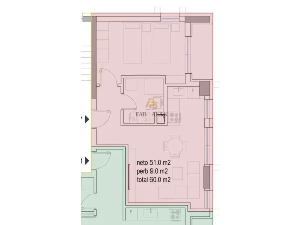 Tirane, shitet apartament 1+1 Kati 4, 60 m² 108.000 € (Rruga Jordan Misja)