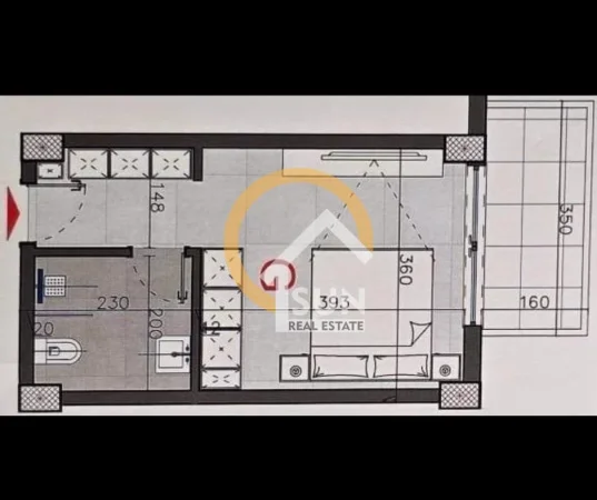 Shengjin, shitet garsonier 1+1+Ballkon Kati 7, 36 m² 54.000 € (SHENGJIN)