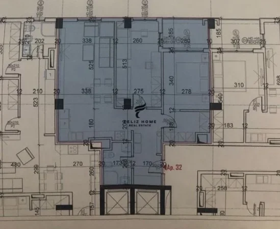 Tirane, shitet apartament 2+1+Ballkon Kati 9, 95 m² 160.000 € (YZBERISHT)