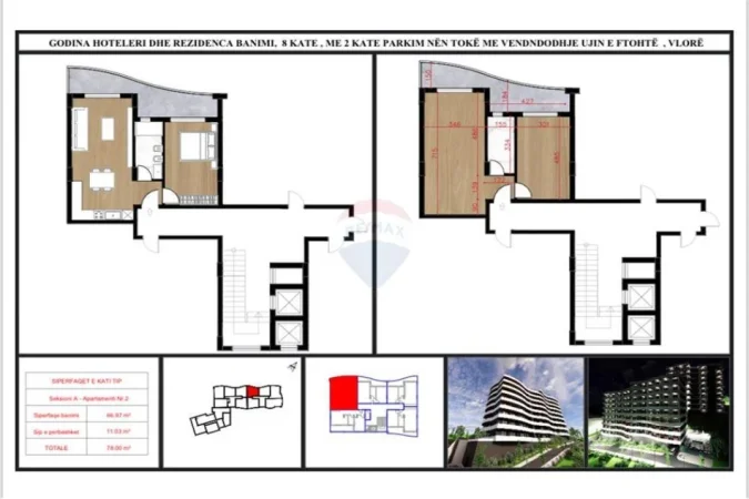 Vlore, shitet apartament 1+1+Ballkon , 78 m² (Marina Bay)
