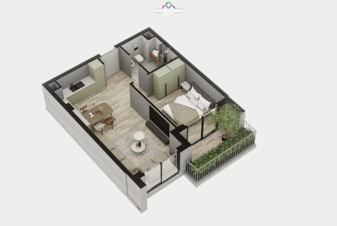 Tirane, shitet apartament 1+1+Ballkon Kati 6, 70 m² 161.000 € (brryli)