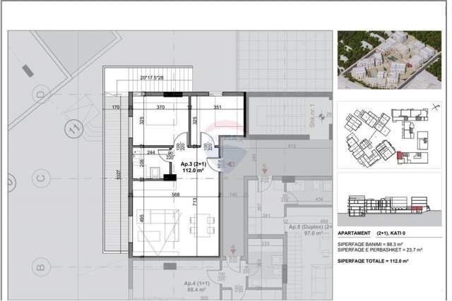 Dhermi, shitet apartament 2+1+BLK Kati 1, 112 m² 336.000 Euro (Santorini Residence, Dhermi!)