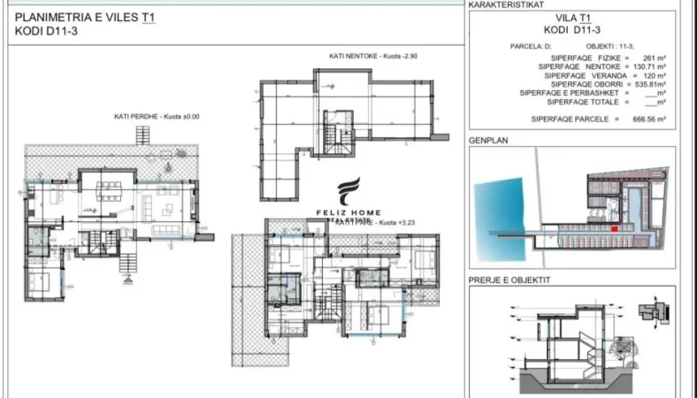 Durres, shitet Vile 4+1 Kati 1, 261 m² 985.500 € (DURRES)