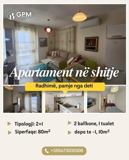 Vlore, shitet apartament 2+1 Kati 4, 80 m² (Radhime).