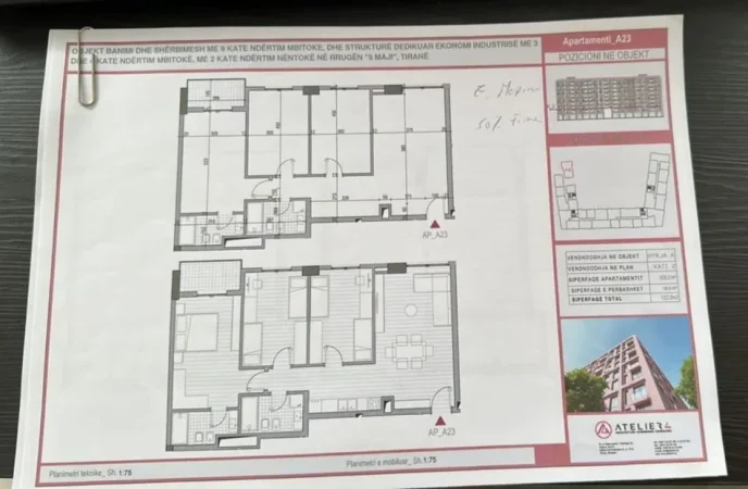 Tirane, shitet apartament 1+1+Ballkon Kati 2, 122 m² 171.000 € (5 maji)