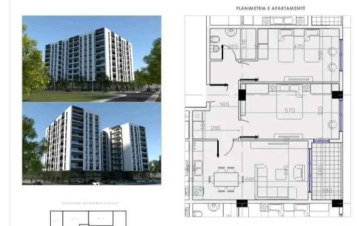 Tirane, shes apartament 1+1+Ballkon Kati 1, 96 m² 106.000 € (paskuqan)