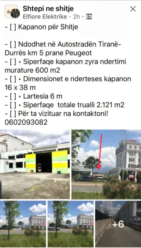 Tirane, ankand ambjent biznesi Kati 0, 2.200 m² 1.200.000 € (Autostrada)