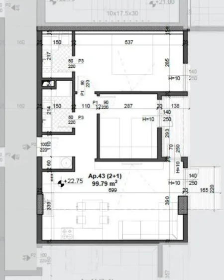 Tirane, shitet apartament 2+1 Kati 6, 100 m² 135.000 € (Fusha e Aviacionit)