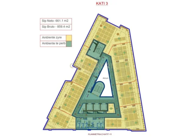 Tirane, jepet me qera ambjent biznesi Kati 3, 859 m² (SYRI I TIRANËS, EYE OF TIRANA)