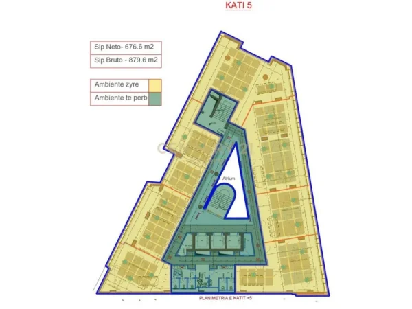 Tirane, jepet me qera zyre Kati 5, 879 m² (EYE OF TIRANA, SYRI I TIRANËS)