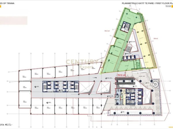 Tirane, jepet me qera ambjent biznesi Kati 1, 746 m² (SYRI I TIRANËS, EYE OF TIRANA)