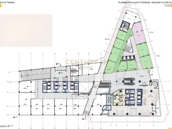 Tirane, jepet me qera ambjent biznesi Kati 0, 706 m² (SYRI I TIRANËS, EYE OF TIRANA)
