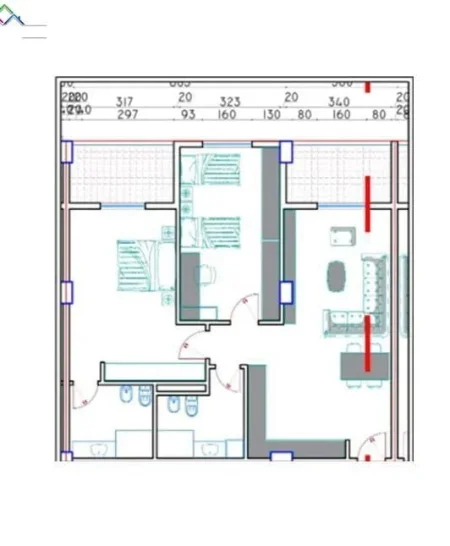 Tirane, shes apartament 2+1 Kati 8, 128 m² 103.000 € (kamez)