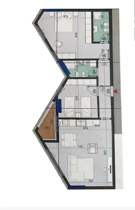 Tirane, shes apartament 2+1 Kati 3, 116 m² 198.000 € (laprake)