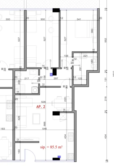 Tirane, shitet apartament 2+1 , 109 m² 119.900 € (Fresk)