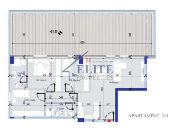 Tirane, shitet apartament 3+1+Aneks+Ballkon Kati 6, 198 m² 200.000 € (Tirana Entry II)