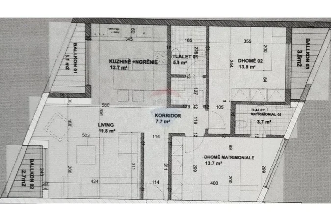 Tirane, shitet apartament 2+1 Kati 2, 113 m² 213.000 € (Mjull Bathore, Tiranë)