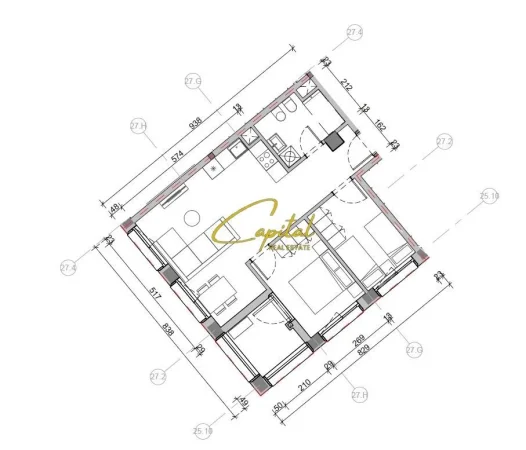 Tirane, shitet apartament 2+1 Kati 6, 80 m² 168.000 € (ALI DEMI)