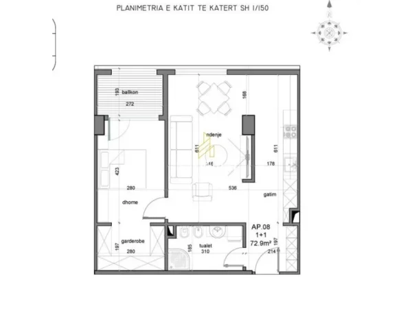 Durres, shitet apartament 1+1 Kati 4, 88 m² 121.000 € (Golem)