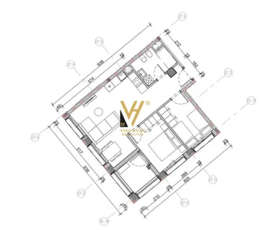 Tirane, shitet apartament 2+1+Ballkon Kati 6, 79 m² 168.000 € (ALI DEM)