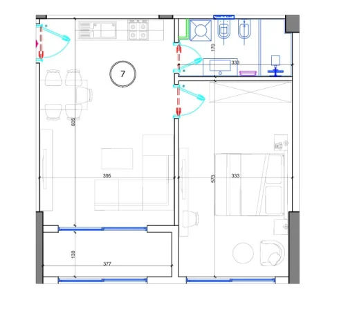 Durres, shes apartament 1+1+Ballkon Kati 6, 72 m² 94.300 € (Liburna Residence, Durres)