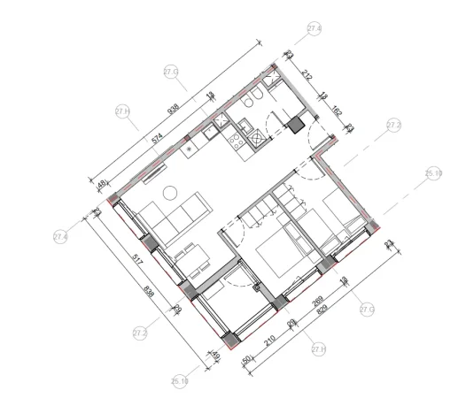 Tirane, shes apartament 2+1 Kati 6, 80 m² 168.000 € (ali demi)