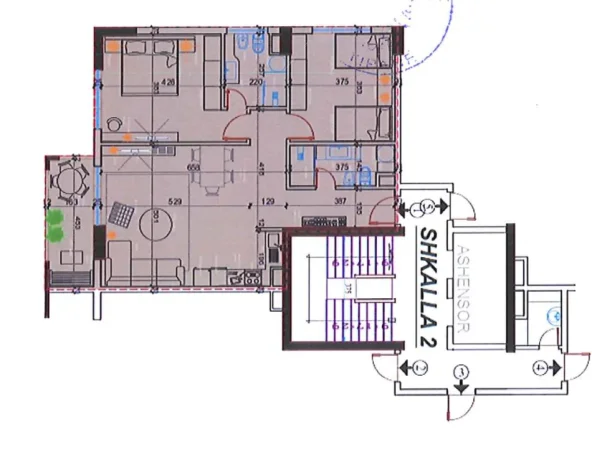Tirane, shitet apartament 2+1+Ballkon Kati 5, 112 m² 134.520 € (Rruga Kastriotet; Kthesa e Kamzes)
