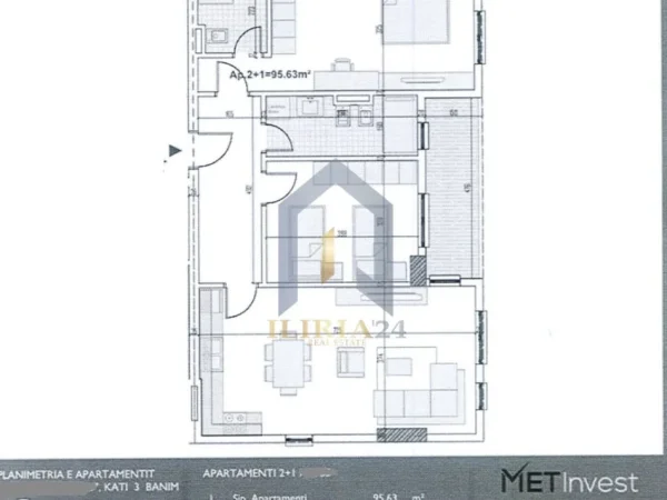 Shitet apartament 2+1+2 , “Rezidenca Ring Side”, Paskuqan