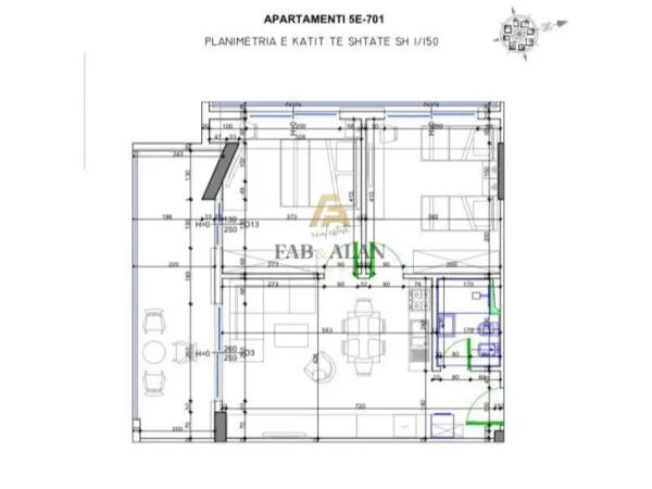 Golem, shitet apartament 2+1 Kati 7, 106 m² 170.000 € (Golem)