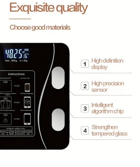 Tirane, shes Peshore Elektronike me Bluetooth – Kontrollo Peshën &amp; Shëndetin Tënd me Teknologji! 20 €