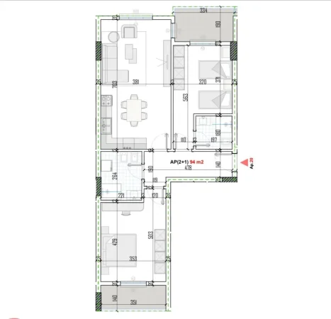Tirane, shitet apartament 2+1 Kati 4, 110 m² 79.500 € (Te rrethi Bathores)