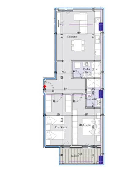 Tirane, shitet apartament 2+1 Kati 4, 106 m² 117.000 € (29 nentori)