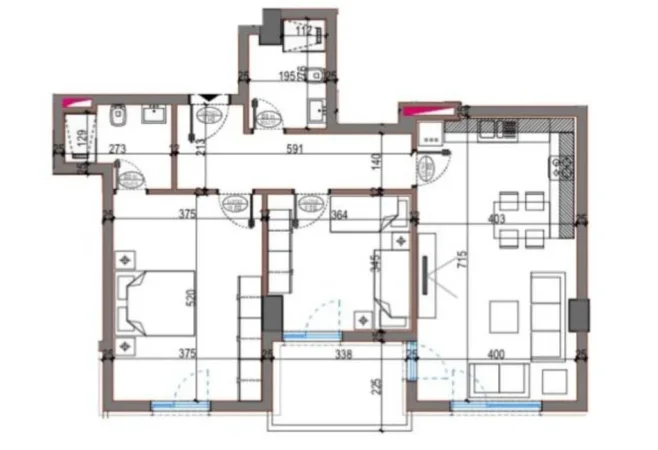 Tirane, shitet apartament 2+1 Kati 5, 111 m² 88.000 € (Bulevardi Nene Tereza)