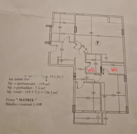 Tirane, jepet me qera apartament 3+1+2 Kati 3, 126 m² 1.000 € (Te ish Ekspozita)