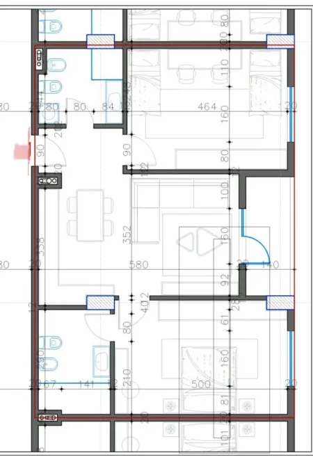 Tirane, shes apartament 2+1 Kati 4, 96 m² 84.600 € (KAMEZ)