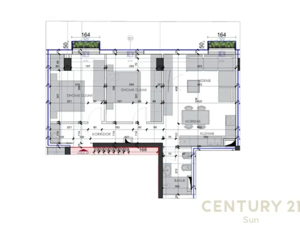 Tirane, shitet apartament 2+1+Ballkon Kati 2, 74 m² 130.250 € 
