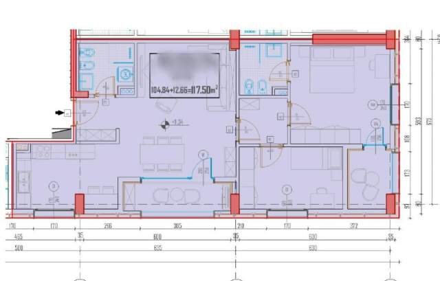 Tirane, shitet apartament 2+1+BLK Kati 6, 117 m² 108.100 Euro (Kthesa e Kamzes)