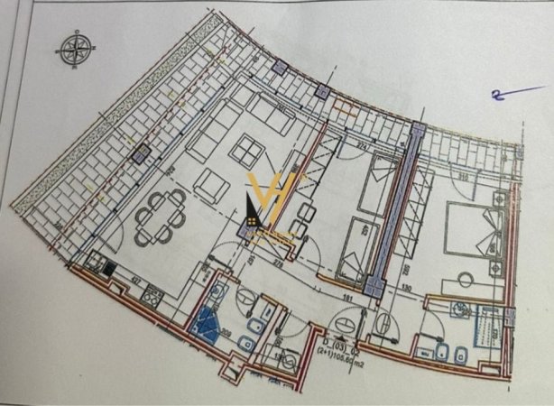 Tirane, jepet me qera zyre Kati 3, 123 m² 1.300 € (LAKEVIEW RESIDENCE)