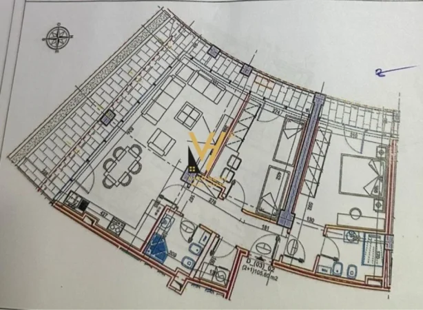 Tirane, jepet me qera zyre Kati 3, 123 m² 1.300 € (LAKEVIEW RESIDENCE)