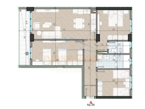 Tirane, shitet apartament 3+1+Ballkon Kati 6, 128 m² 130.000 € (QTU)