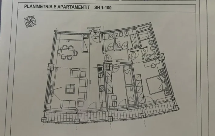 Tirane, jepet me qera apartament 2+1+Aneks+Ballkon Kati 9, 125 m² 1.300 € (Lake View)