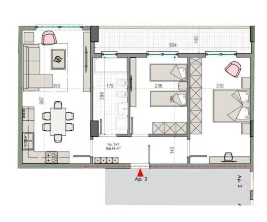 Tirane, shitet apartament 1+1+Ballkon Kati 8, 97 m² 80.000 € (kamez)