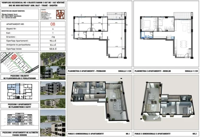 Tirane, shitet apartament Kati 1, 100.8 m² 151.000 € (Rruga Dalip Topi)