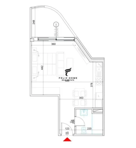 Tirane, shitet garsonier 1+1 Kati 4, 53 m² 105.000 € (LIQENI I THATE)