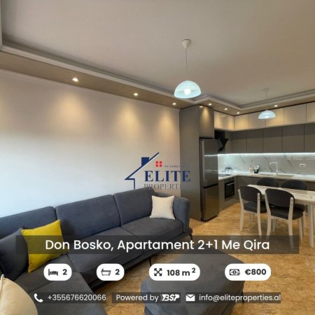 Tirane, jepet me qera apartament 2+1+Ballkon Kati 6, 108 m² 800 € (don bosko)
