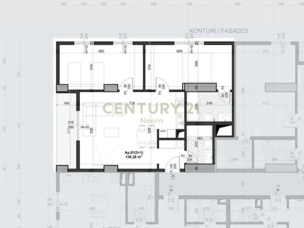 Tirane, shes apartament 2+1+2 , 136 m² 340.700 € (Zogu I Zi)