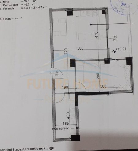 ALF48141 Tirane, shitet apartament Kati 3, 80 m² 127.500 € (Laprake, Kompleksi Aura)
