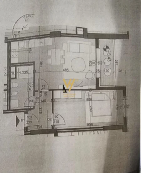 Tirane, shitet apartament 1+1+Ballkon Kati 5, 70 m² 95.300 € (PORCELAN)