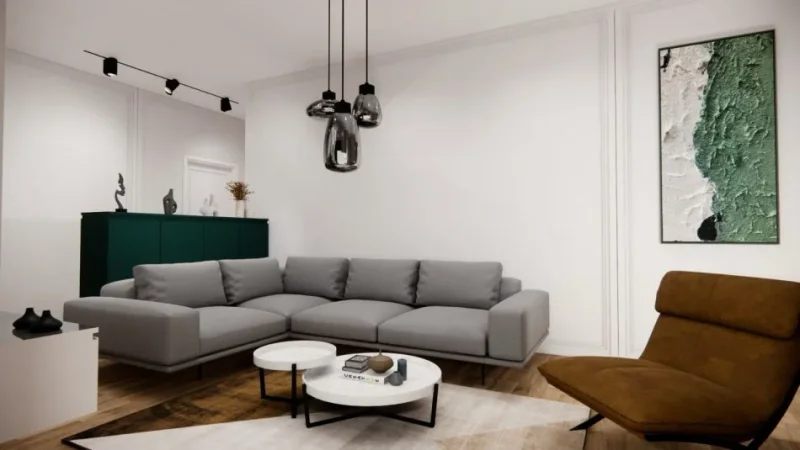 Tirane, jepet me qera apartament 2+1+Aneks+Ballkon Kati 6, 105 m² 900 € (River Residence)